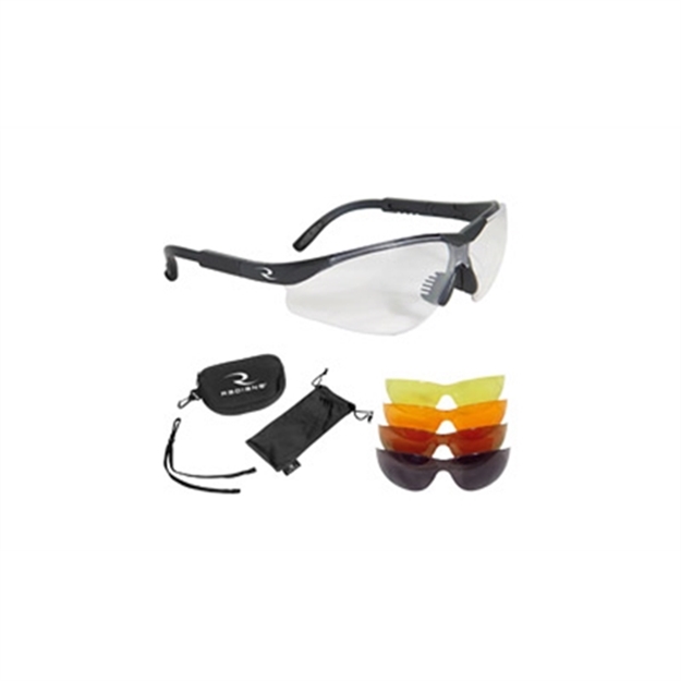 Picture of  Radians T85rc T-85 Shooting Glass Kit Adult Clear/Smoke Gray/Amber/Copper/Orange Lens Polycarbonate Black Frame