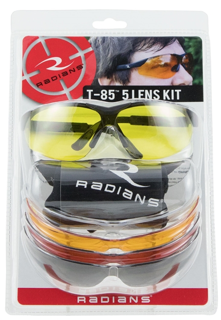 Picture of  Radians T85rc T-85 Shooting Glass Kit Adult Clear/Smoke Gray/Amber/Copper/Orange Lens Polycarbonate Black Frame 674326282565
