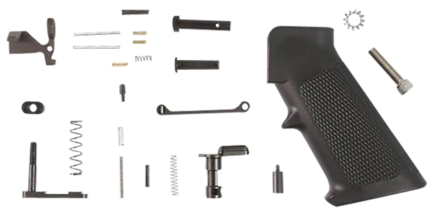 Picture of  Radikal 900010 Lower Parts Kit  With Black Polymer A2 Grip For Ar-15