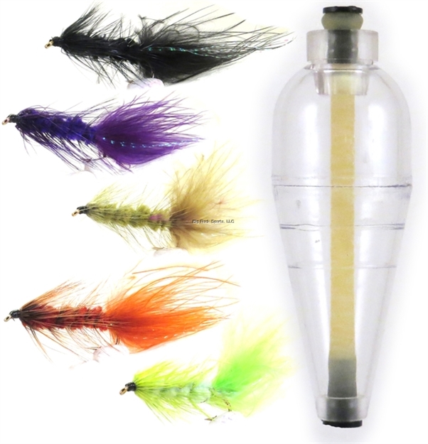 Picture of Rainbow 1/4Oz Clear A-Just-A-Bubble, 5 Woolly Bugger  Flies Assorted