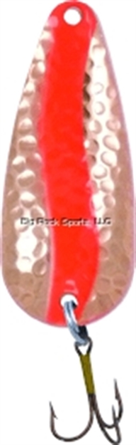 Picture of Rainbow Pot-O-Gold Spoon, 2 1/4", 1/2 Oz, Hammered Brass/Flame Red Stripe