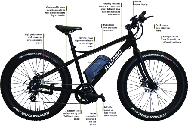 Picture of Rambo 750W Matte Black Fat Bike