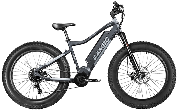 Picture of  Rambo Bikes 1000XPSTBGY Rebel Step Thru Matte Black/Gray SHAM NX, PG-1130 11-42, 11 Speed, Bafang BBSHD Mid-Drive Motor, 35 mph Speed