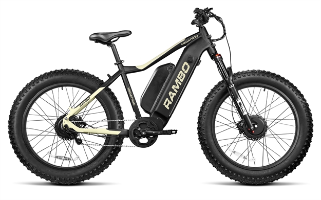 Picture of  Rambo Bikes R1000X2MFFBFD Megatron 2.0 Full Frame Matte Black/Flat Dark Earth AWD System w/Dual Chain Pivot Tensioner, Dual Bafang G062/G060 Motor, 28 mph Speed