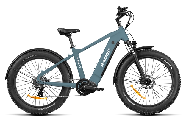 Picture of  Rambo Bikes R750pffgy Pursuit 2.0 Full Frame Gray, Shimano High Performance 8 Speed, High Torque Rtr1000ts Mid-Drive Motor, 20 Mph Speed 816153015583