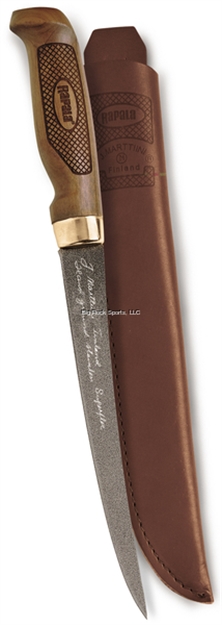 Picture of Rapala Fish 'N Fillet Superflex Knife 4" Stainless Blade, Ptfe Non-Stick Coating, Tooled Leather Sheath