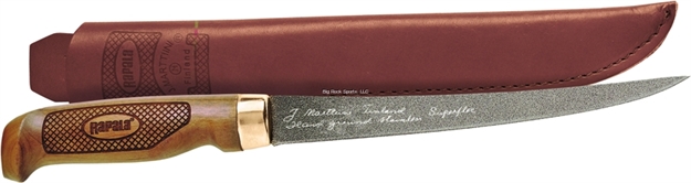 Picture of Rapala Fish 'N Fillet Superflex Knife 6" Stainless Blade, Ptfe Non-Stick Coating, Tooled Leather Sheath