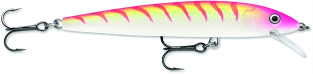 Picture of Rapala Husky Jerk, 2 1/2", 1/8 Oz, Pink Tiger Uv, Suspending