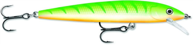 Picture of Rapala Husky Jerk, 4", 3/8 Oz, Green Tiger Uv, Suspending