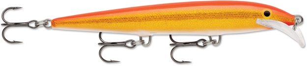 Picture of Rapala Scatter Rap Minnow, 4 3/8", 3/16 Oz, Gold Fluorescent Red, Floating