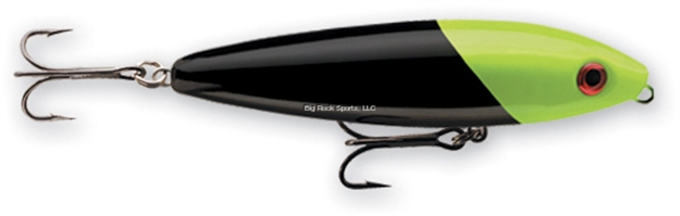 Picture of Rapala Skitter Walk Topwater Lure, 3 1/8", 7/16 Oz, Black Chartreuse Head, Floating