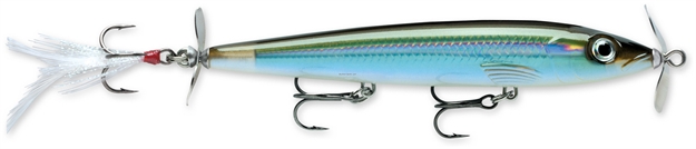 Picture of Rapala X-Rap Prop Topwater Lure, 4 3/8", 3/8 Oz, Moss Back Shiner, Floating