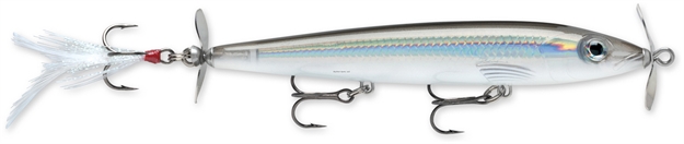 Picture of Rapala X-Rap Prop Topwater Lure, 4 3/8", 3/8 Oz, Pearl Grey Shiner, Floating
