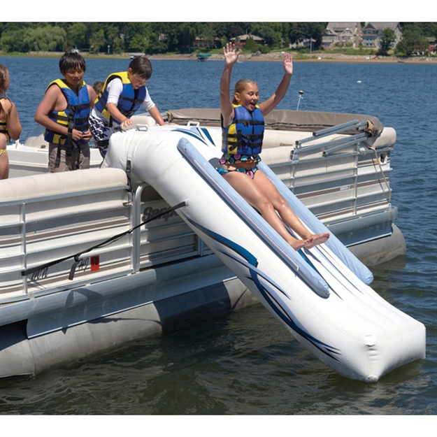 Picture of Rave Sports Pontoon Slide, Commercial Grade, 9 FT Sliding Surface, W/12V High-Pressure Inflator