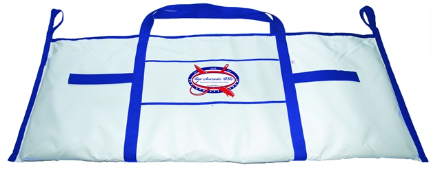 Picture of Raw Accessories Usa Wahoo Fish Bag-White & Blue, Insulated With Our Polarbasics Insulator, Stainless Steel Zipper Pull W Ext Pkt 72"X30"
