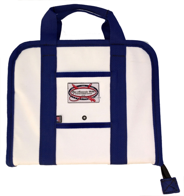 Picture of Raw Accessories Usa White & Blue Soft Sided Tackle Bag W/ 1-3 Pkt Mesh Insert And Closed Cell Foam Inside Panels For Storing Hard Baits