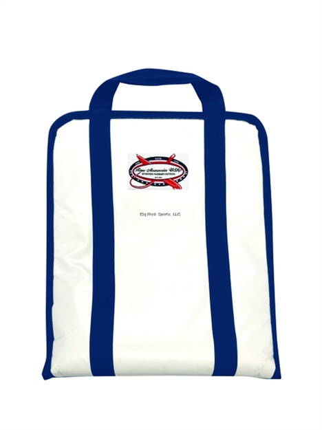 Picture of Raw Accessories Usa White Vinyl Soft Sided Tackle Bag With 3-6 Pkt Mesh Inserts & Closed Cell Foam Inside Panels For Storing Rigged Lures