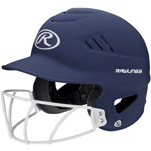 Picture of Rawlings Coolflo Highlighter Softball Helmet/Face Guard-Navy