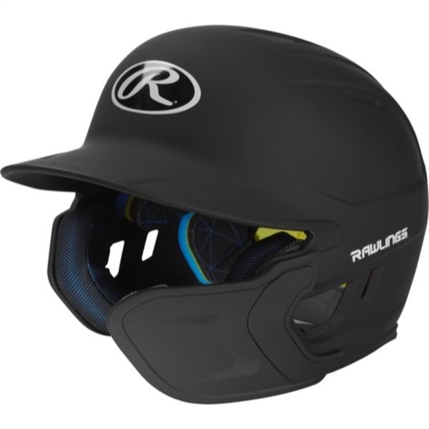 Picture of Rawlings Mach Ext Batting Helmet-Black-Jr-Rh