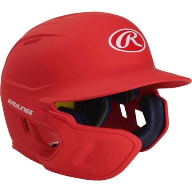 Picture of Rawlings Mach Ext Batting Helmet-Scarlet-Jr-Lh