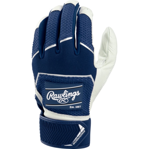 Picture of Rawlings Workhorse Batting Gloves-Navy-M