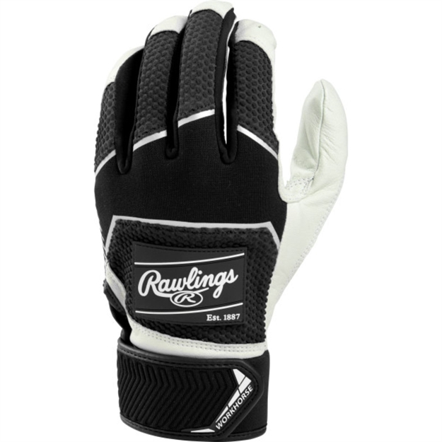 Picture of Rawlings Youth Workhorse Batting Gloves-Black-L WH22BY-B-90 083321768279