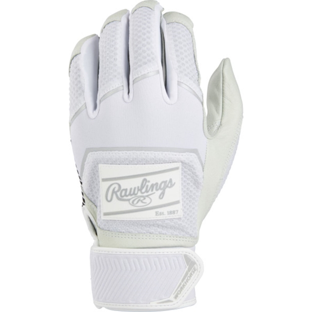 Picture of Rawlings Youth Workhorse Batting Gloves-White-L WH22BY-W-90 083321768767