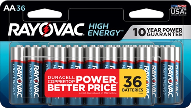 Picture of Ray O Vac High Energy Alkaline AA Batteries 36 Pack E302334306