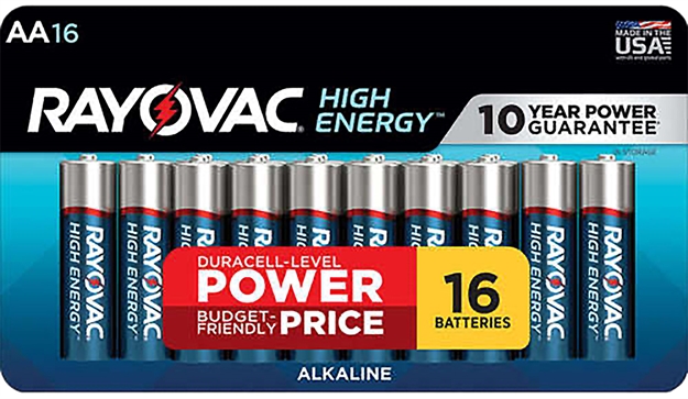 Picture of  Rayovac 81516Lt03 AA High Energy Alkaline Batteries  Silver/Blue 1.5 Volts 2,700 Mah (16) Single Pack 012800517824