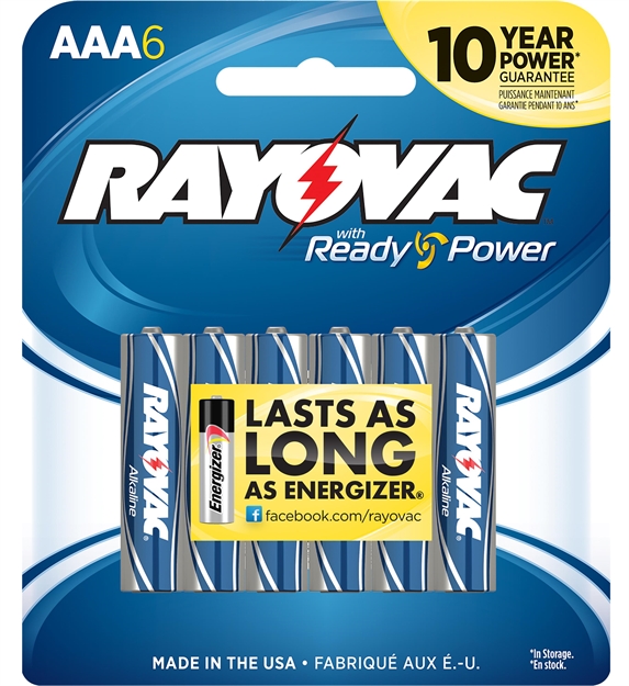 Picture of Rayovac 8246T Aaa High Enregy Alkaline Batteries  Silver/Blue 1.5 Volts 2,700 Mah (6) Single Pack 8246F 012800478569