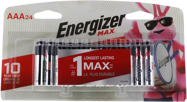 Picture of  Energizer E92bp24e4 Aaa Max Black/Silver 1.5V Alkaline Qty (24) Single Pack 039800103895