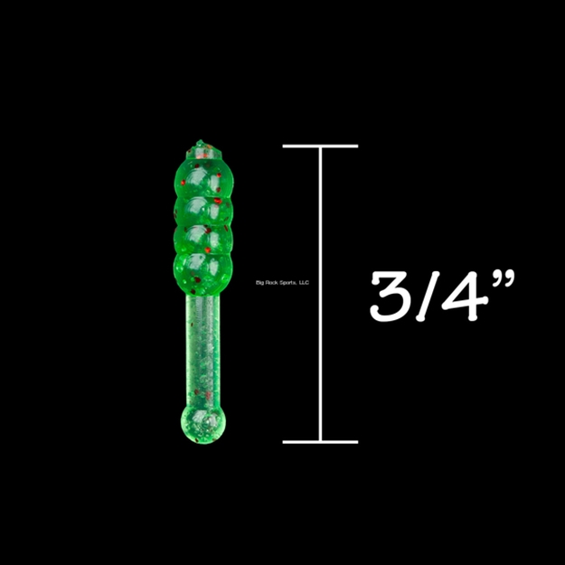 Picture of Rbm Jigs Ball Tail Floppy Body Soft Plastic - Spring Green W/Red Fleck, 3/4" Length, 1 Pack - 10 PC