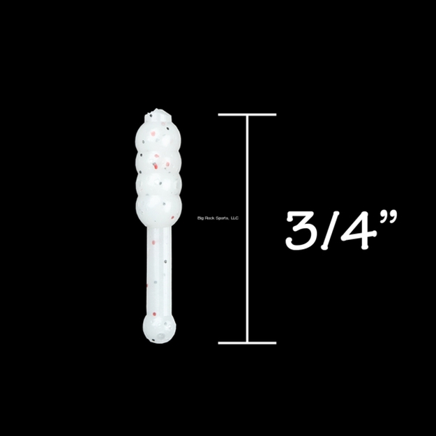 Picture of Rbm Jigs Ball Tail Floppy Body Soft Plastic - White W/Black & Red Fleck, 3/4" Length, 1 Pack - 10 PC