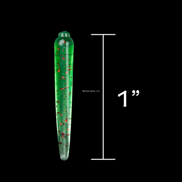 Picture of Rbm Jigs Blood Worm Floppy Body Soft Plastic - Spring Green W/Red Fleck, 1" Length, 1 Pack - 10 PC