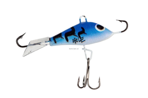 Picture of Rbm Jigs Blue Darter - Eye Catcher/Glow Belly, 2.25" Minnow Profile, Size 8 Terminal Hooks + Mid-Body Treble, Black Nickel Hooks