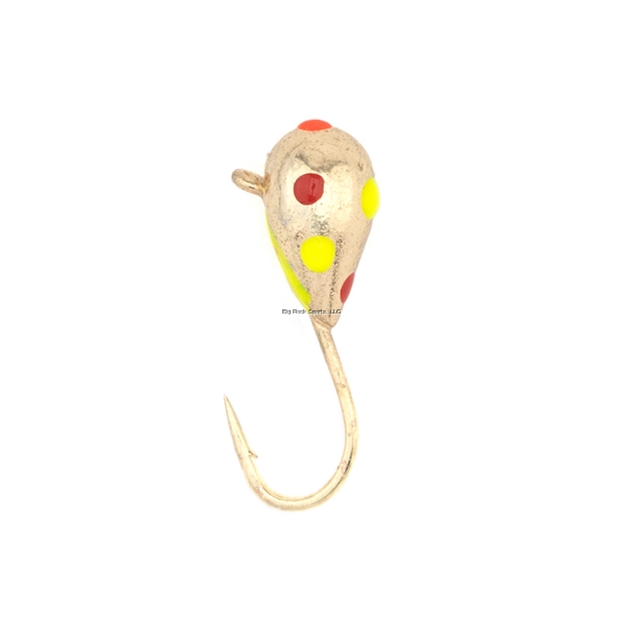 Picture of Rbm Jigs Fireball Tungsten Jig, Gold - Red, Orange, Chartreuse Spots, Size 3Mm W/Size 16 Hyabusa Hook, 1/72 OZ