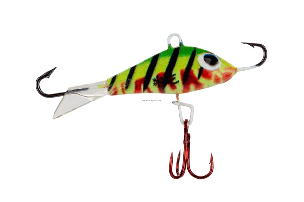 Picture of Rbm Jigs Firetiger - Eye Catcher, 2.25" Jigging Minnow Profile, Size 8 Terminal Hooks + Mid-Body Treble, Blood Red Treble