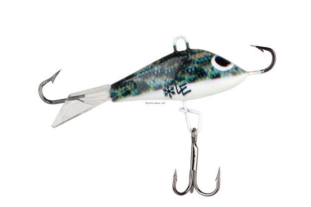 Picture of Rbm Jigs Goofy Goby - Eye Catcher/Glow Belly, 2.25" Minnow Profile, Size 8 Terminal Hooks + Mid-Body Treble, Black Nickel Hooks