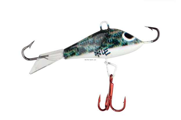 Picture of Rbm Jigs Goofy Goby - Eye Catcher/Glow Belly, 2.25" Minnow Profile, Size 8 Terminal Hooks + Mid-Body Treble, Blood Red Treble