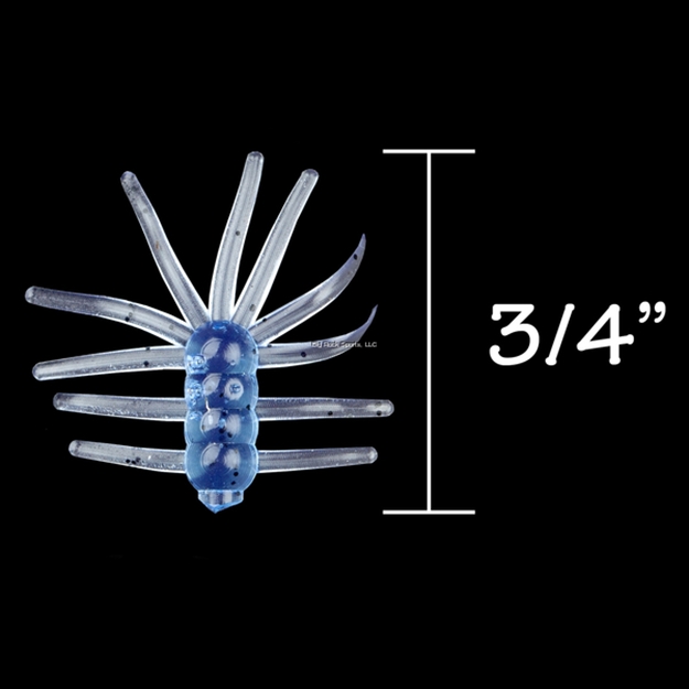 Picture of Rbm Jigs Ice Bug Floppy Body Soft Plastic - Flippin' Blue W/Black Fleck, 3/4" Length, 1 Pack - 10 PC