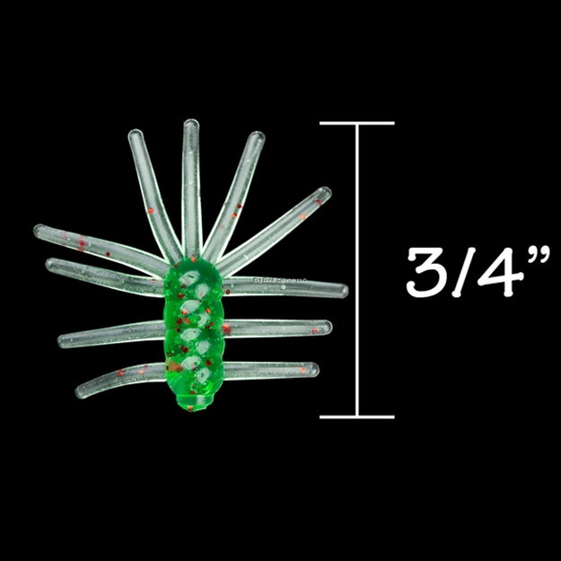 Picture of Rbm Jigs Ice Bug Floppy Body Soft Plastic - Spring Green W/Red Fleck, 3/4" Length, 1 Pack - 10 PC