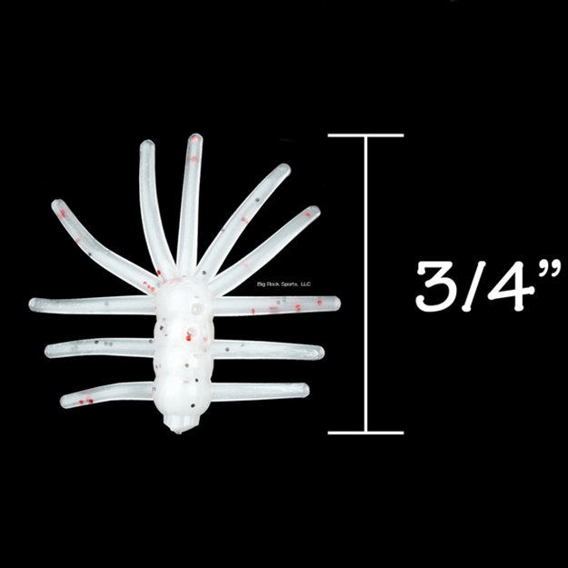 Picture of Rbm Jigs Ice Bug Floppy Body Soft Plastic - White W/Black & Red Fleck, 3/4" Length, 1 Pack - 10 PC
