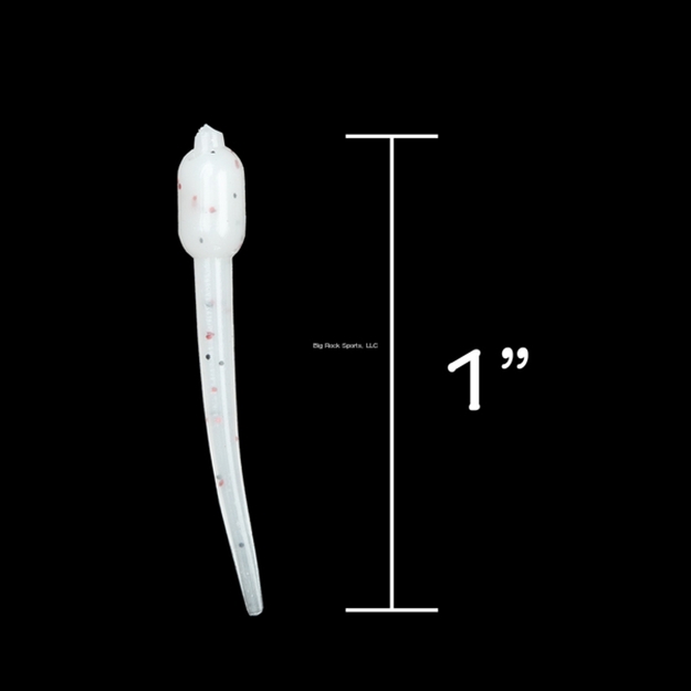 Picture of Rbm Jigs Ice Stinger Floppy Body Soft Plastic - White W/Black & Red Fleck, 1" Length, 1 Pack - 10 PC