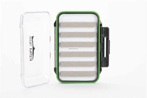 Picture of Rbm Jigs Jig Box Green - Double Sided, Waterproof, 6"X8" - 196 Slots, Foam Inserts, Ice Jigs