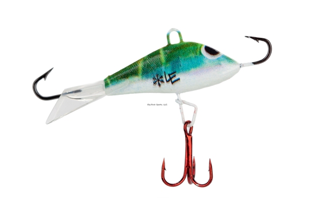Picture of Rbm Jigs Rad Shad - Eye Catcher/Glow Belly, 2.25" Minnow Profile, Size 8 Terminal Hooks + Mid-Body Treble, Blood Red Treble