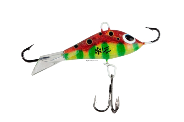Picture of Rbm Jigs Red Leopard - Eye Catcher, 2.25" Minnow Profile, Size 8 Terminal Hooks + Mid-Body Treble, Black Nickel Hooks