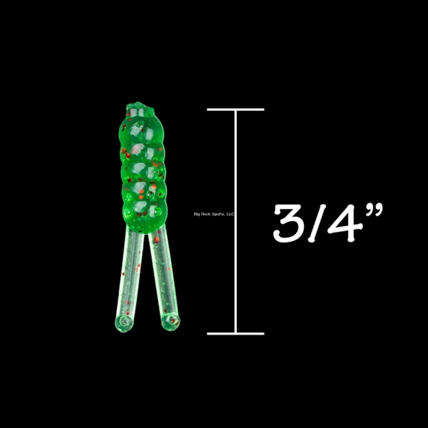 Picture of Rbm Jigs Split Tail Floppy Body Soft Plastic - Spring Green W/Red Fleck, 3/4" Length, 1 Pack - 10 PC