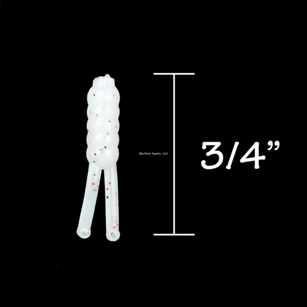 Picture of Rbm Jigs Split Tail Floppy Body Soft Plastic - White W/Black & Red Fleck, 3/4" Length, 1 Pack - 10 PC