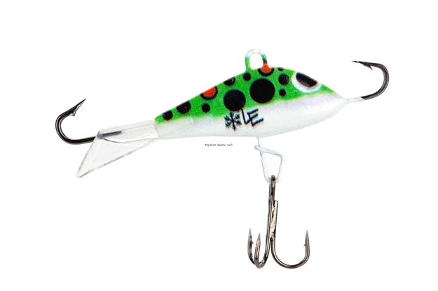 Picture of Rbm Jigs Tree Toad - Eye Catcher, 2.25" Jigging Minnow Profile, Size 8 Terminal Hooks + Mid-Body Treble, Black Nickel Hooks