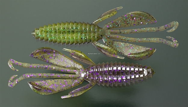 Picture of Reaction Kinky Beaver Creature Bait, 5", Sprayed Grass, 7/Pack